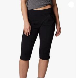 Columbia Women's Anytime Casual Capri, Stain Resistant, Sun Protection, Black, S